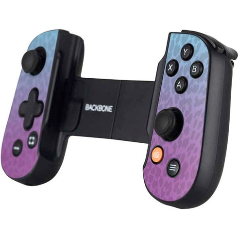 Cheetah Print Purple and Blue Backbone One for iPhone Game Controller Skin